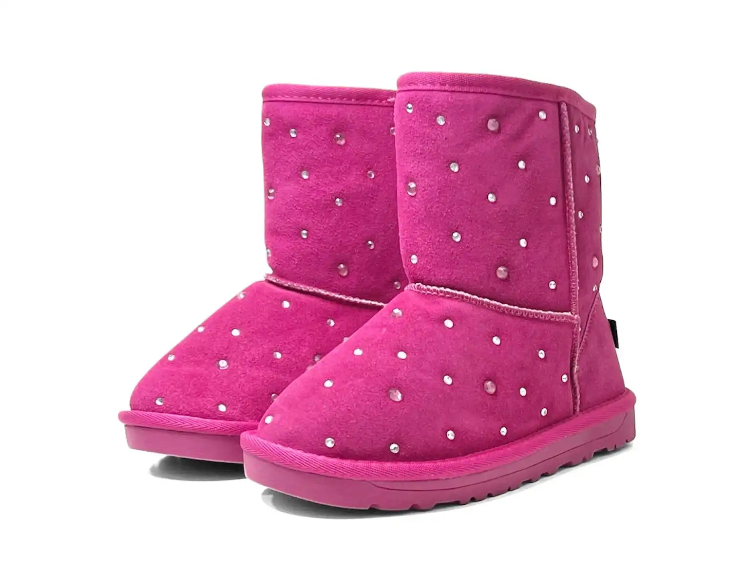 Čizme patofne sa krznom za devojčice, roze, slika 1